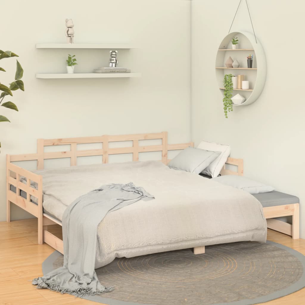 vidaXL Pull-out Day Bed without Mattress Solid Wood Pine 2x cm