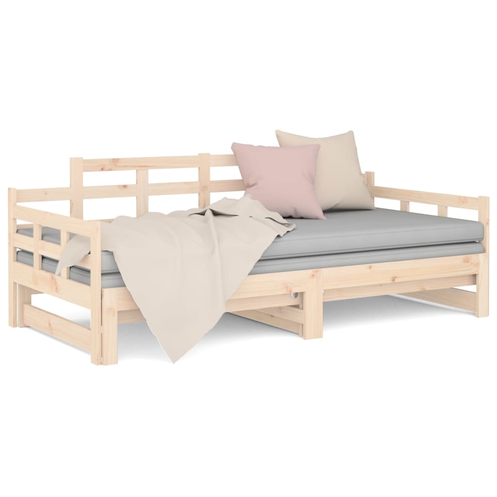 vidaXL Pull-out Day Bed without Mattress Solid Wood Pine 2x cm