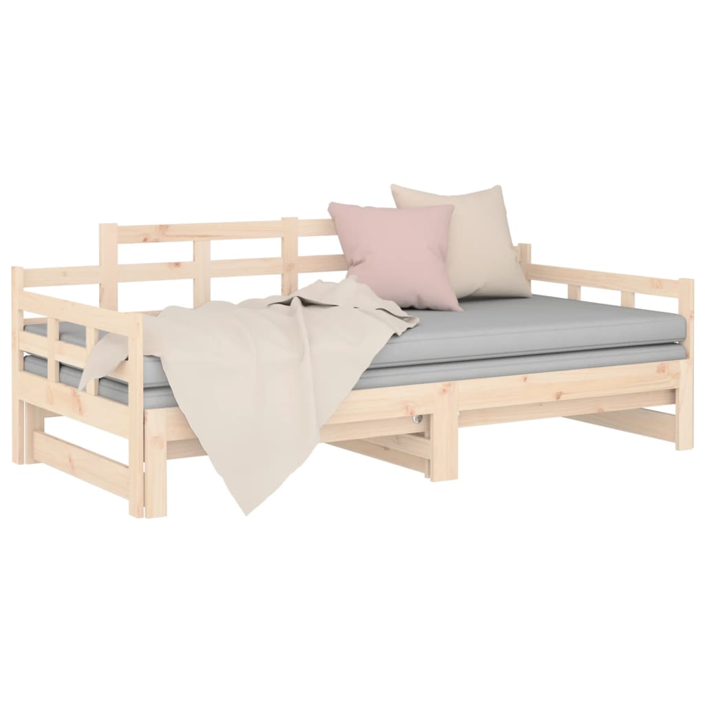 vidaXL Pull-out Day Bed without Mattress Solid Wood Pine 2x cm