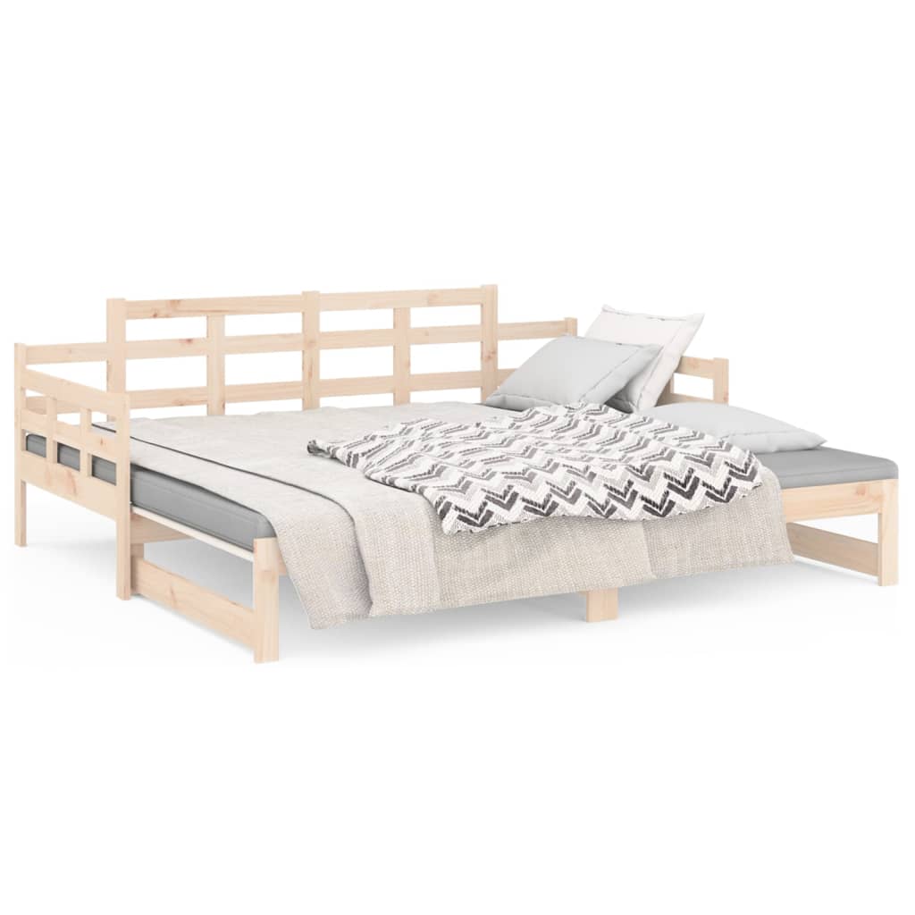 vidaXL Pull-out Day Bed without Mattress Solid Wood Pine 2x cm