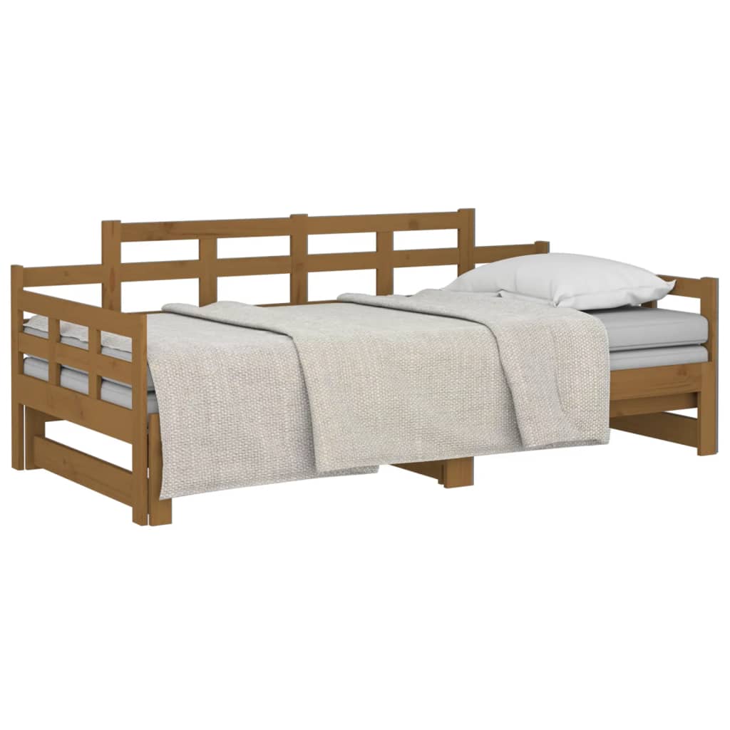 Pull-out Day Bed without Mattress Honey Brown 2x(90x190) cm