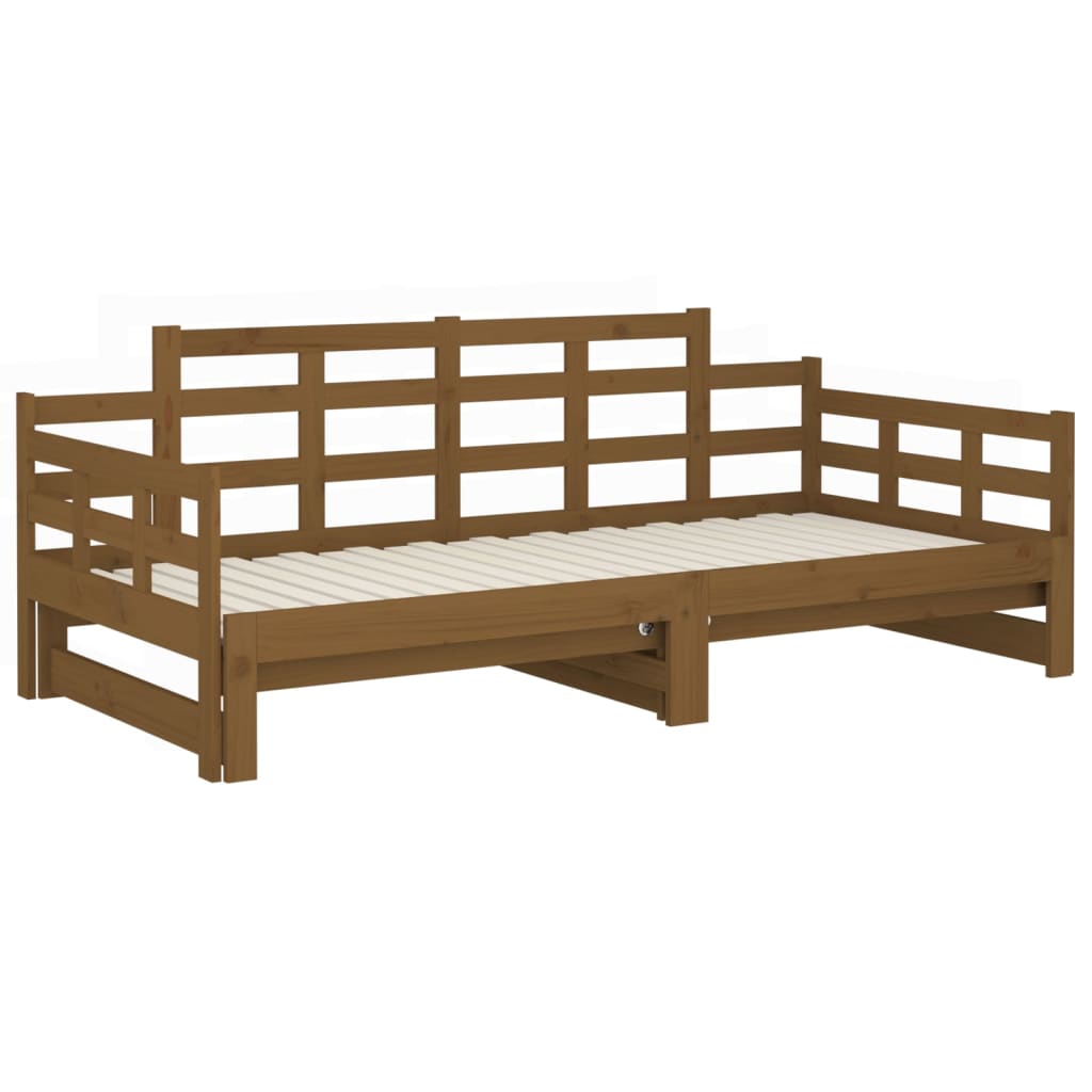 Pull-out Day Bed without Mattress Honey Brown 2x(90x190) cm