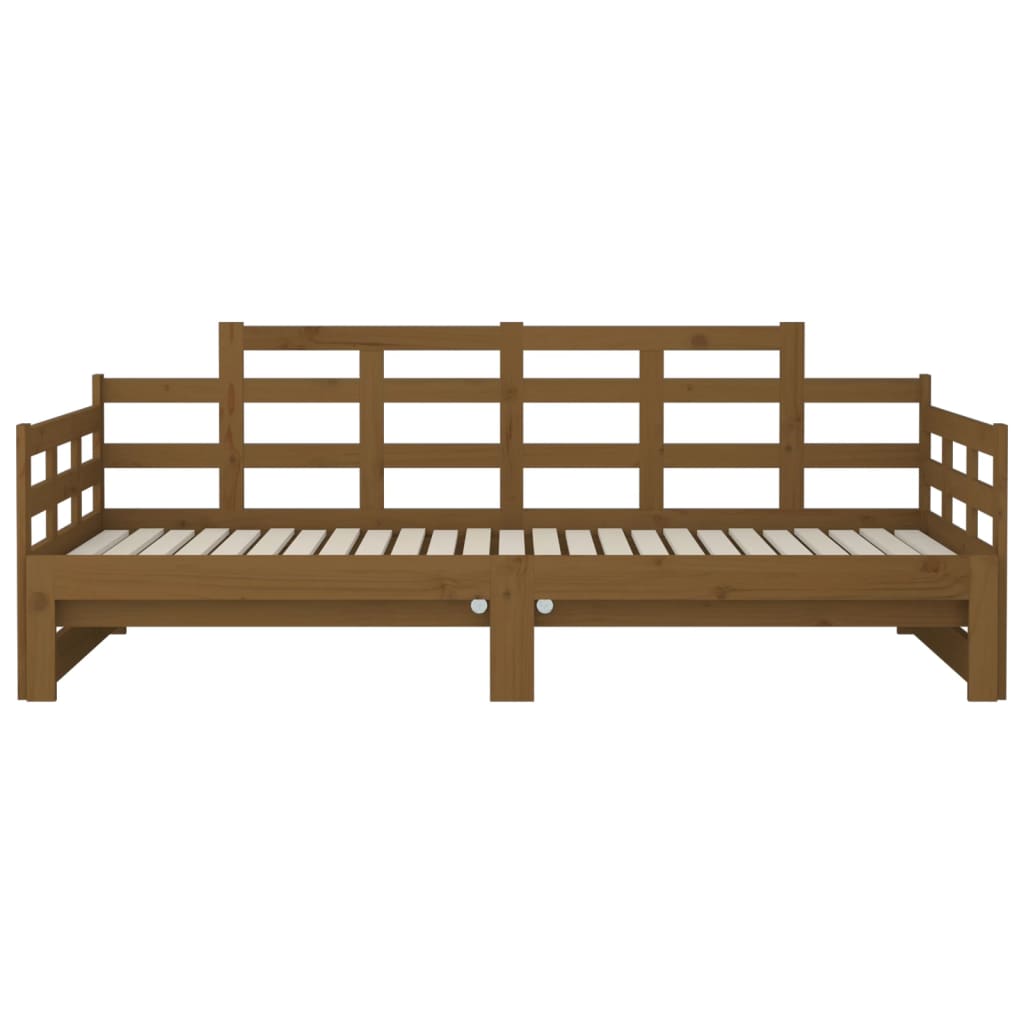Pull-out Day Bed without Mattress Honey Brown 2x(90x190) cm