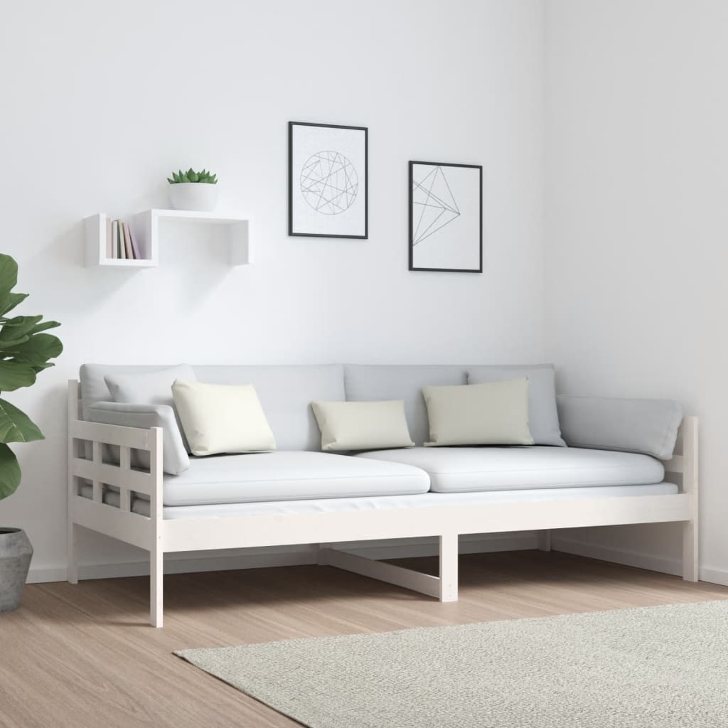 Day Bed | White | Solid pine wood | Single | Convertible