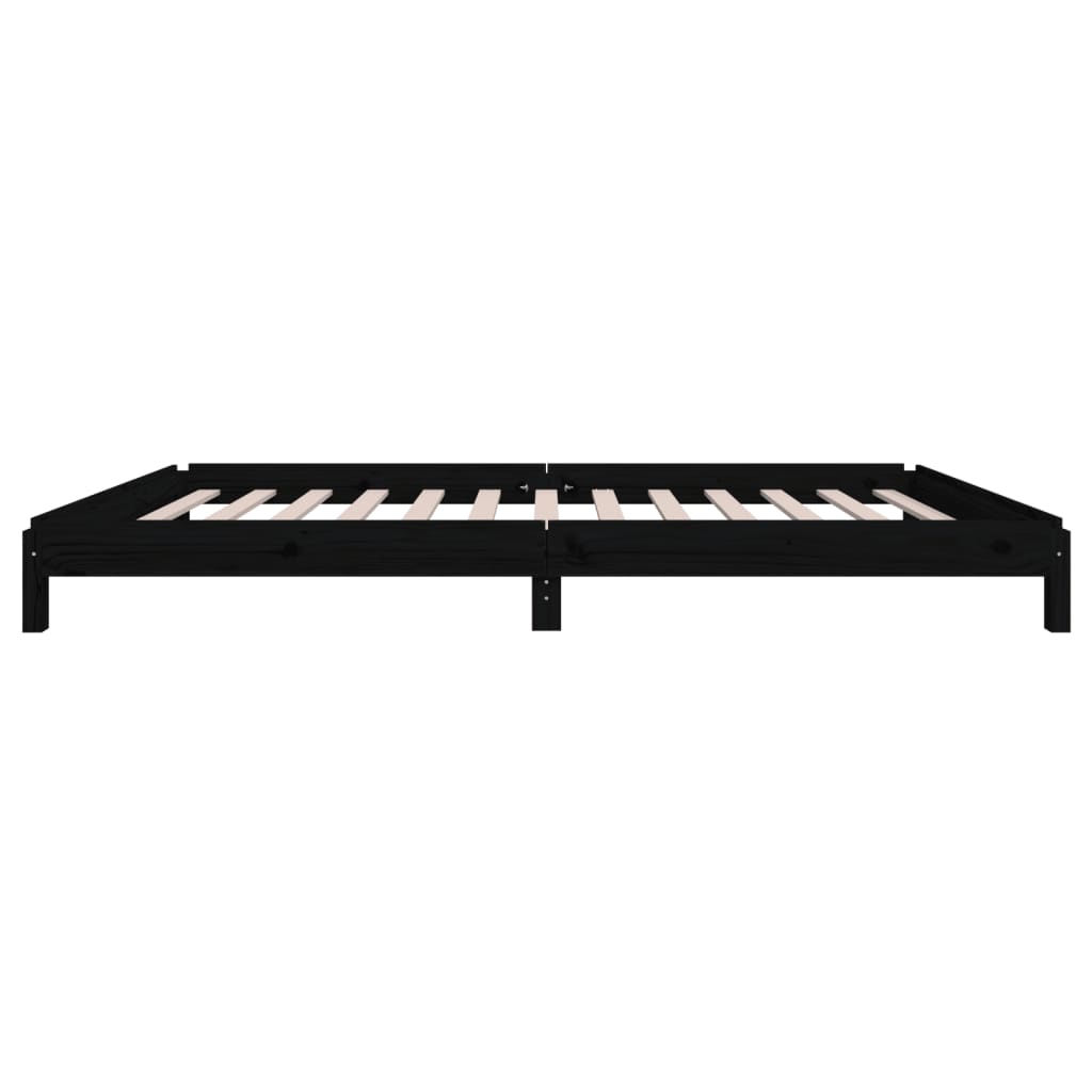 vidaXL Stack Bed without Mattress Black 100x200 cm Solid Wood Pine