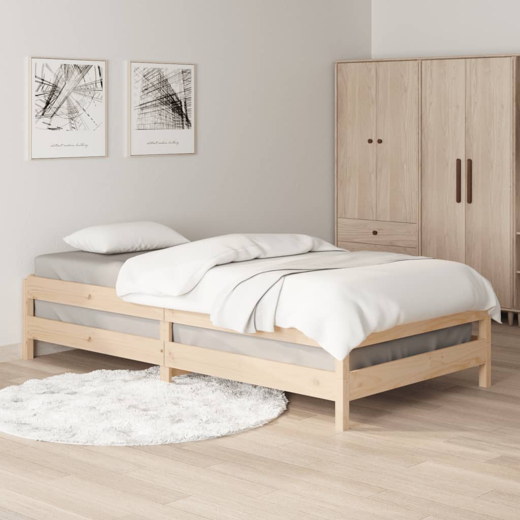 vidaXL Stack Bed without Mattress 90x190 cm Single Solid Wood Pine