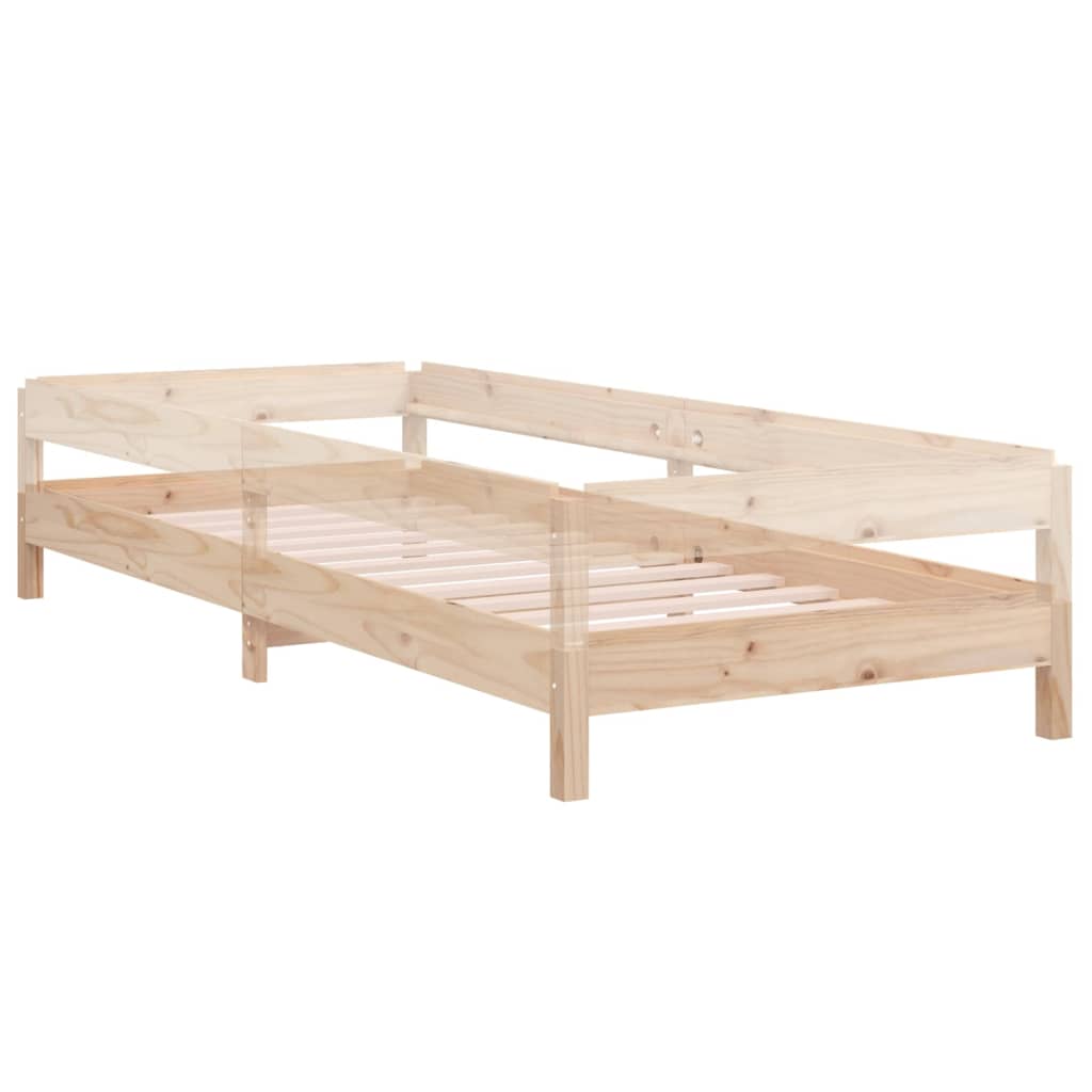 vidaXL Stack Bed without Mattress 90x190 cm Single Solid Wood Pine