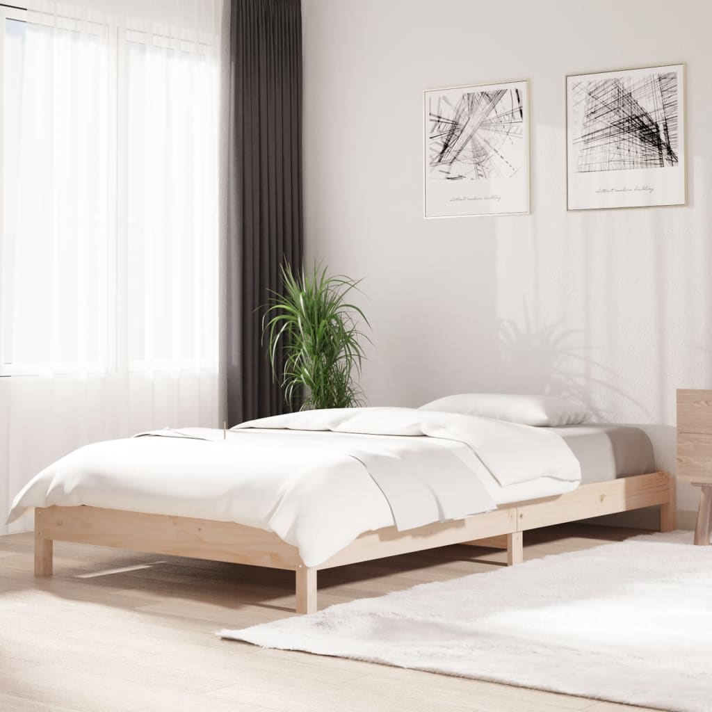 vidaXL Stack Bed without Mattress 90x190 cm Single Solid Wood Pine