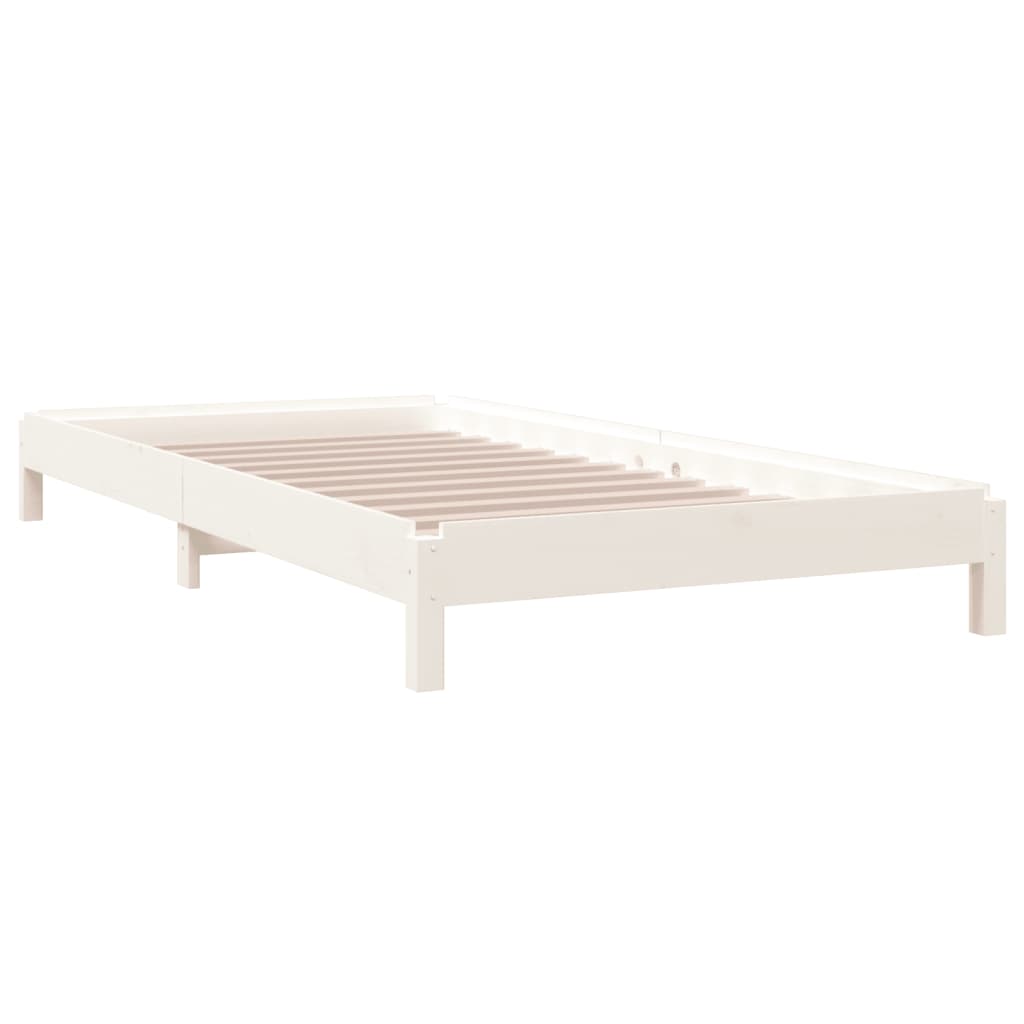 vidaXL Stack Bed without Mattress White 90x190 cm Single Solid Wood Pine