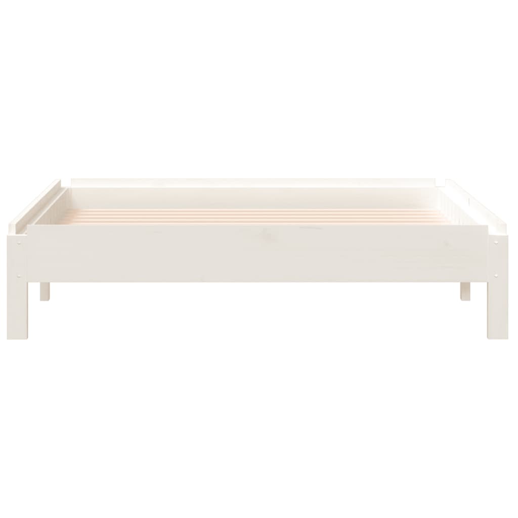 vidaXL Stack Bed without Mattress White 90x190 cm Single Solid Wood Pine