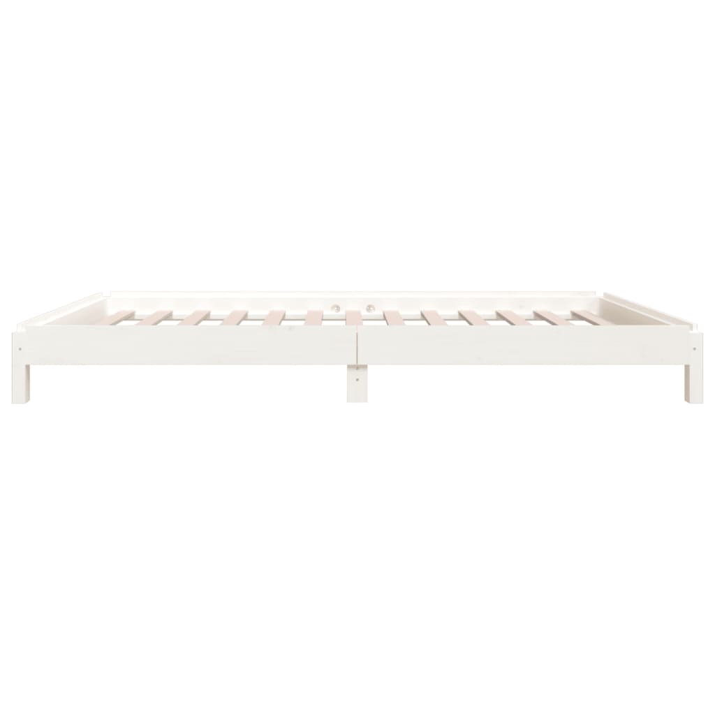 vidaXL Stack Bed without Mattress White 90x190 cm Single Solid Wood Pine