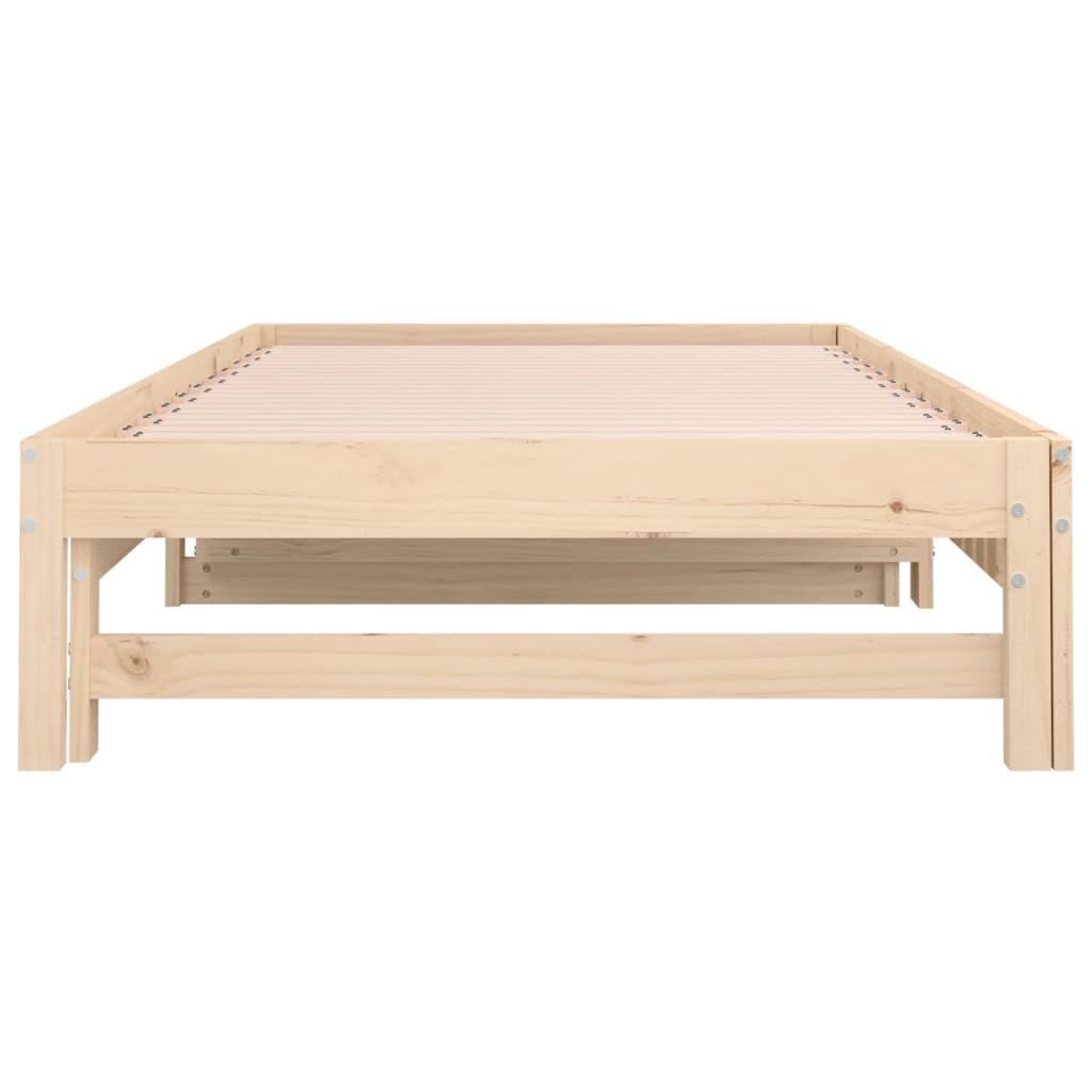 Pull-out Day Bed without Mattress 2x(90x190) cm Solid Wood Pine