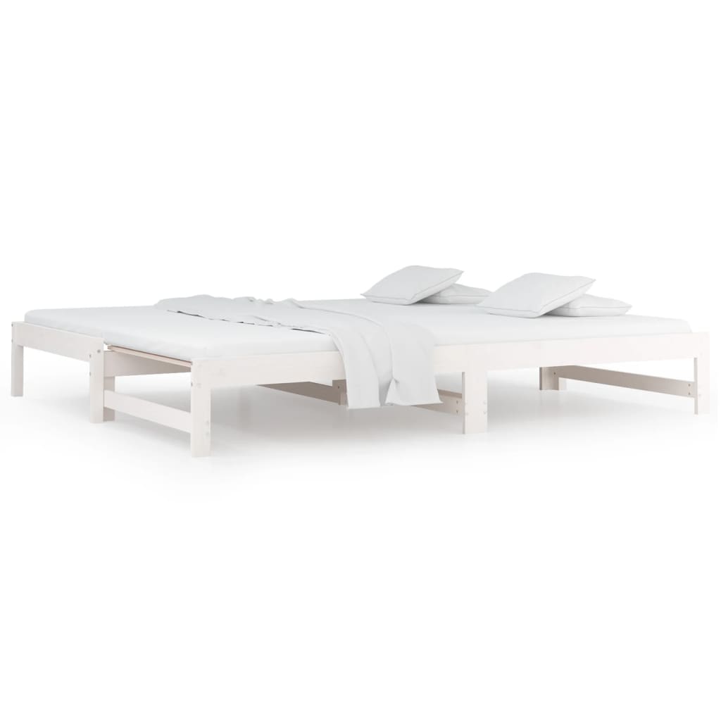 Day Bed | White | Solid pinewood | Double | Expandable | Day Bed
