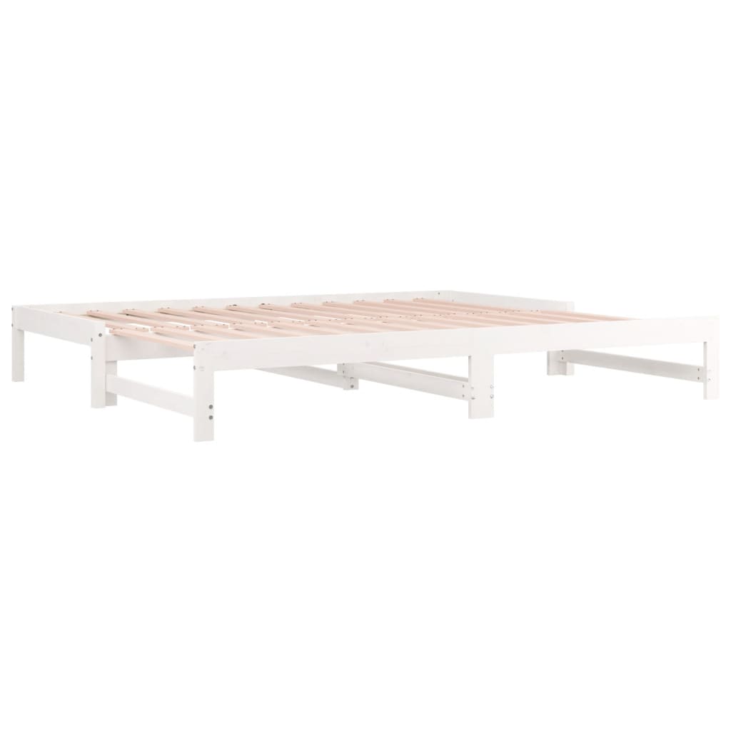 Day Bed | White | Solid pinewood | Double | Expandable | Day Bed