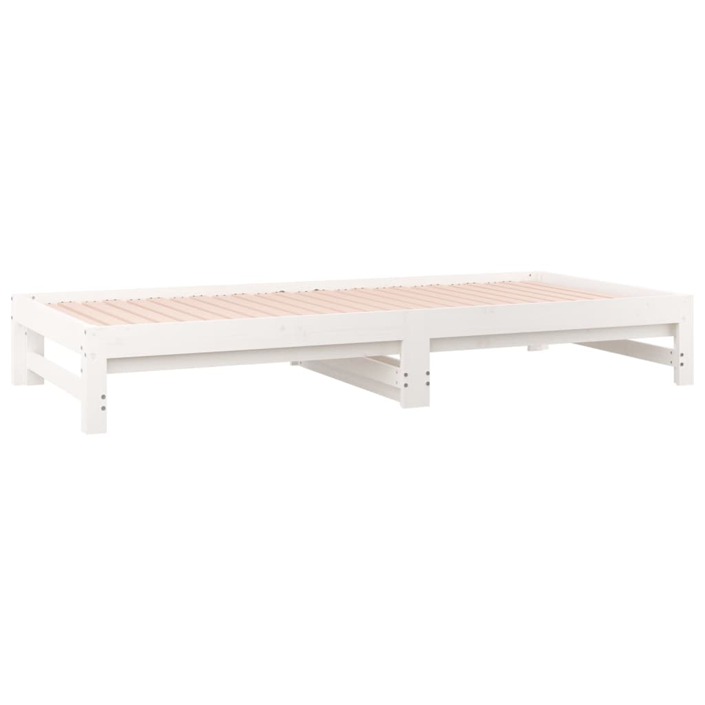 Day Bed | White | Solid pinewood | Double | Expandable | Day Bed