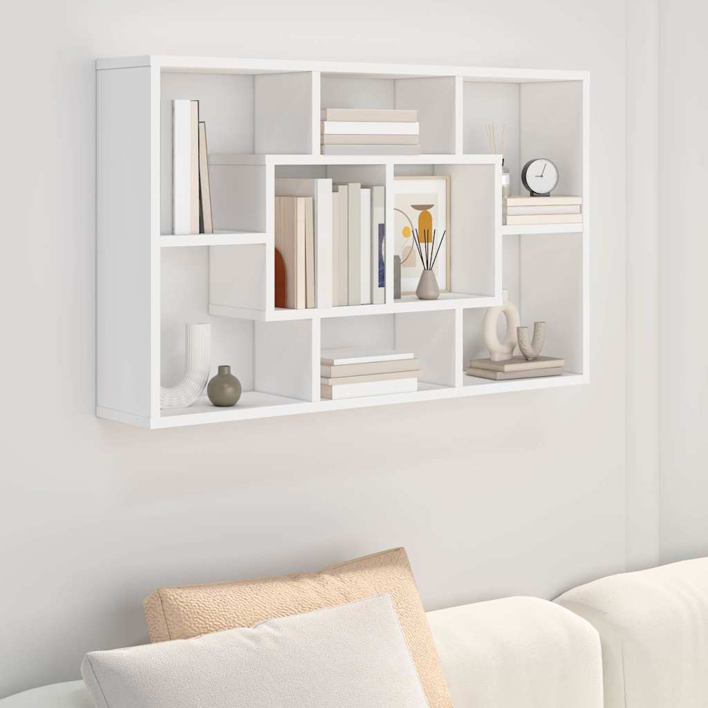 Wall Shelf White 85x16x52,5 cm Engineered Wood