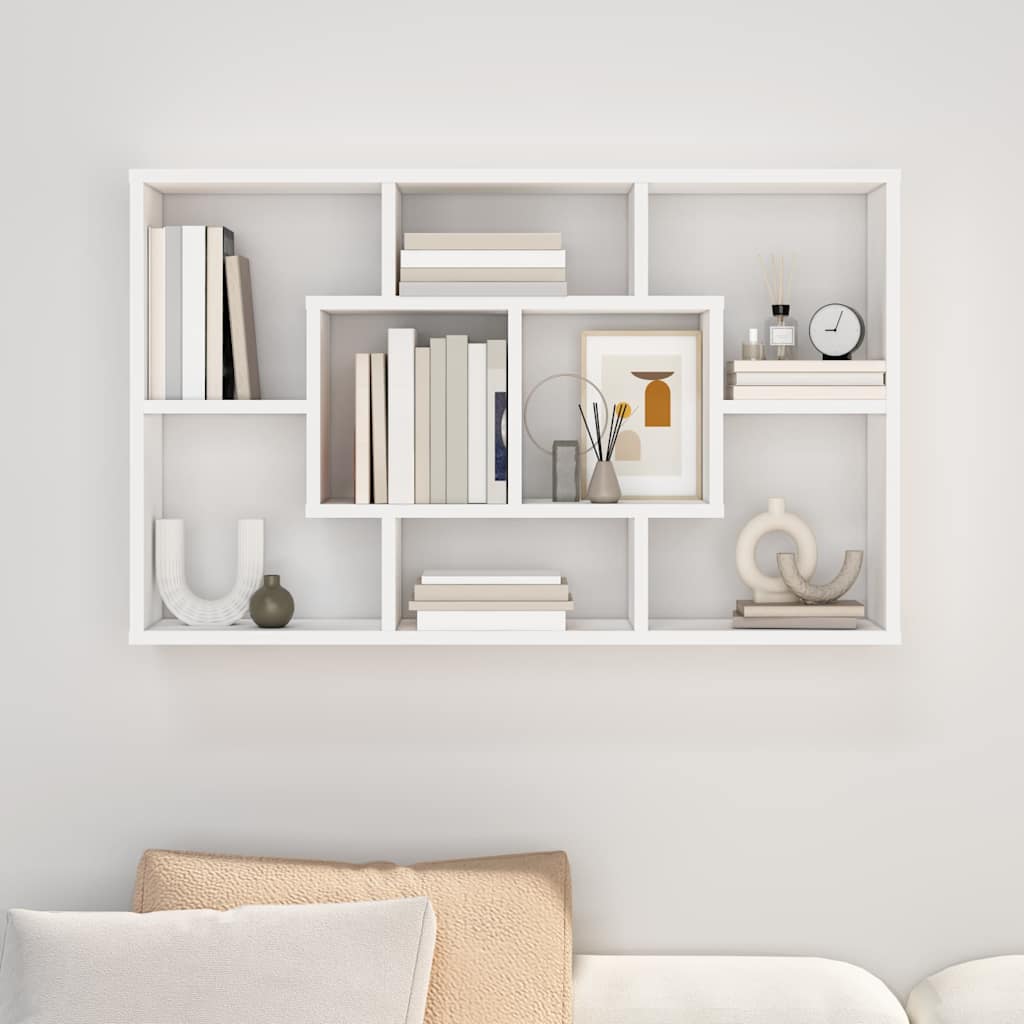 Wall Shelf White 85x16x52,5 cm Engineered Wood