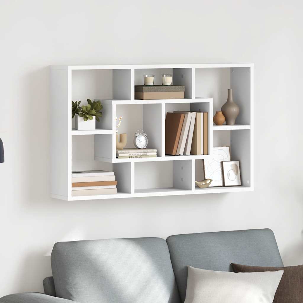 Wall Shelf White 85x16x52.5 cm Engineered Wood
