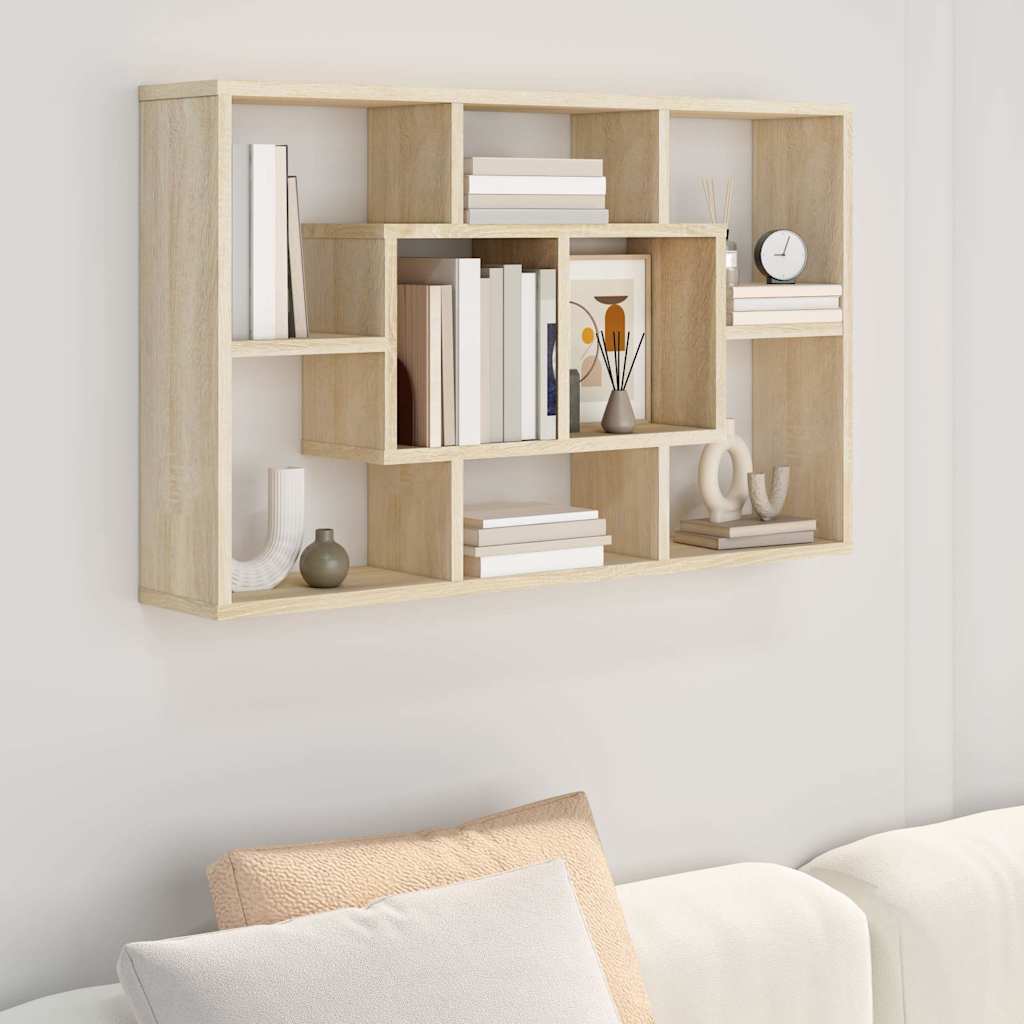 Wall Shelf Sonoma Oak 85x16x52,5 cm Engineered Wood