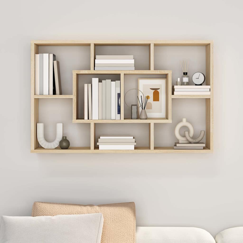 Wall Shelf Sonoma Oak 85x16x52,5 cm Engineered Wood