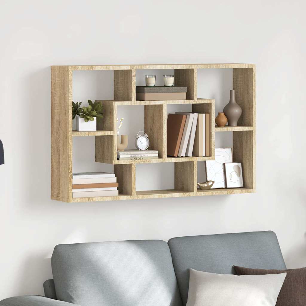 Wall Shelf Sonoma Oak 85x16x52,5 cm Engineered Wood