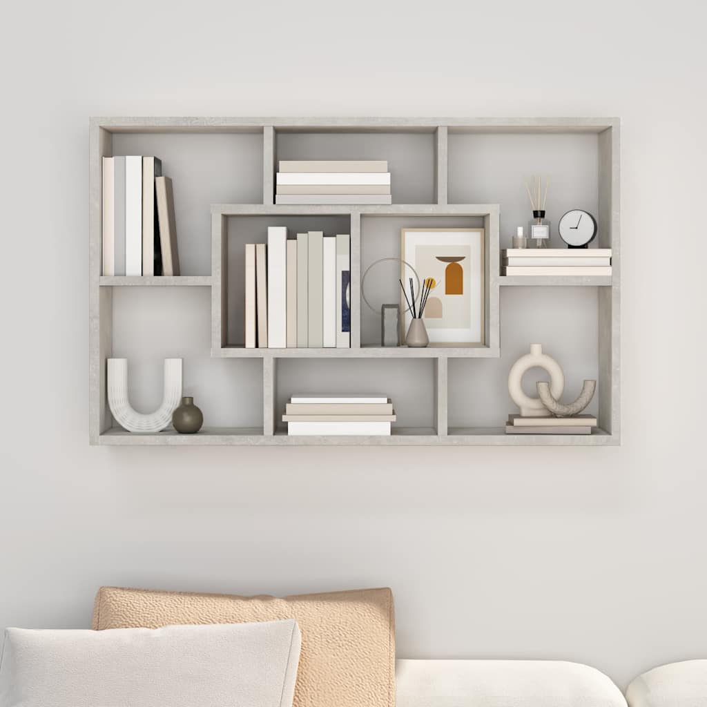 Wall Shelf Concrete Grey 85x16x52,5 cm Engineered Wood