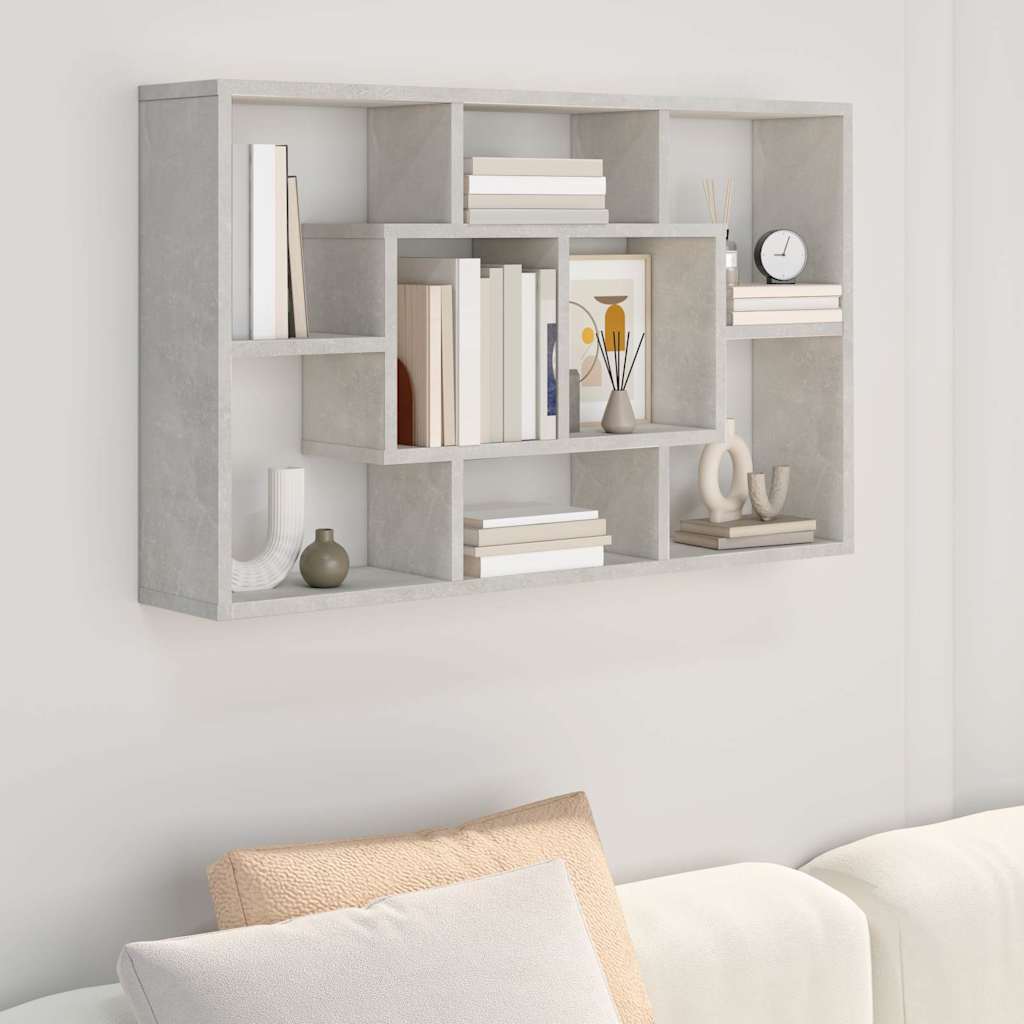 Wall Shelf Concrete Grey 85x16x52,5 cm Engineered Wood