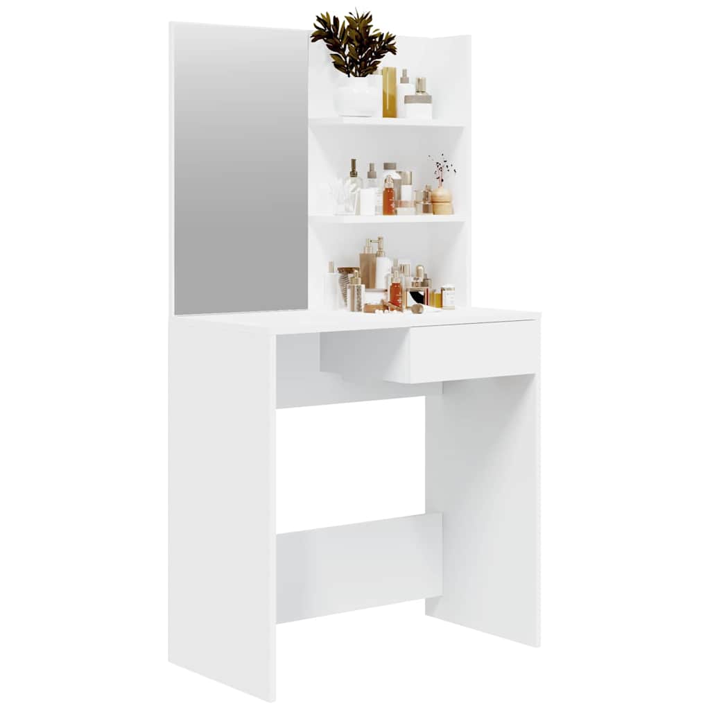 Dressing Table with Mirror White 74,5x40x141 cm