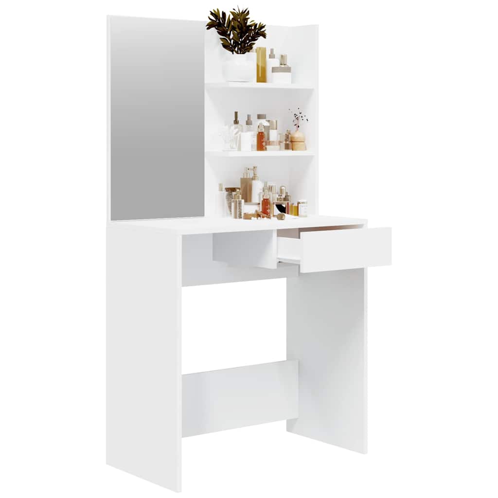 Dressing Table with Mirror White 74,5x40x141 cm