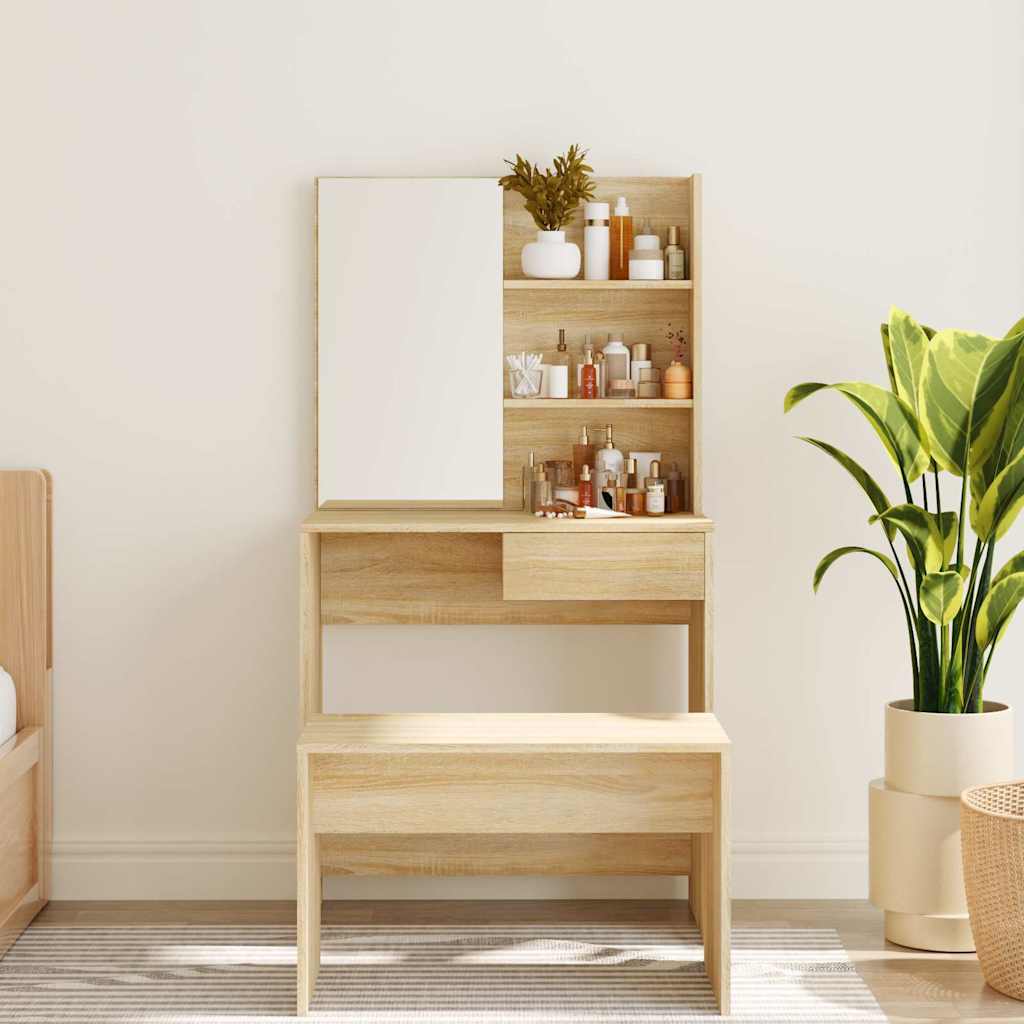 Dressing Table with Mirror Sonoma Oak 74,5x40x141 cm