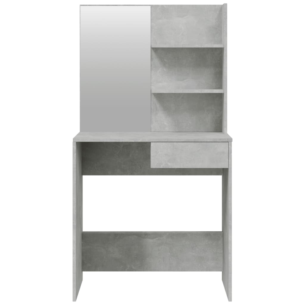 vidaXL Dressing Table with Mirror Concrete Grey 74.5x40x141 cm