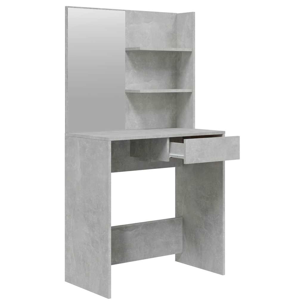 Dressing Table with Mirror Concrete Grey 74,5x40x141 cm
