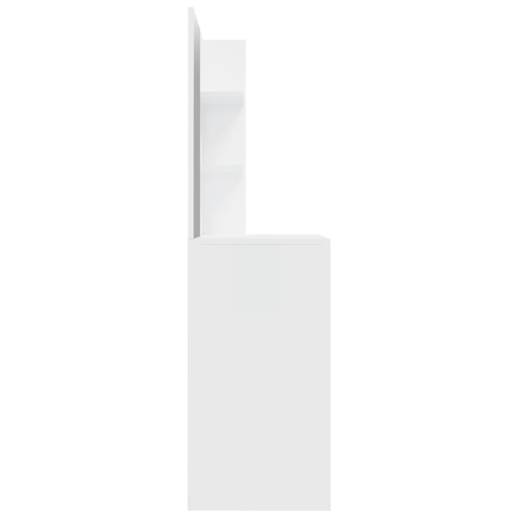 Dressing Table with Mirror High Gloss White 74.5x40x141 cm