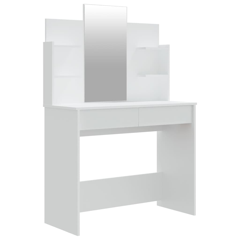 vidaXL Dressing Table with Mirror White 96x40x142 cm