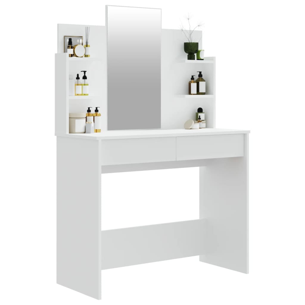 vidaXL Dressing Table with Mirror White 96x40x142 cm