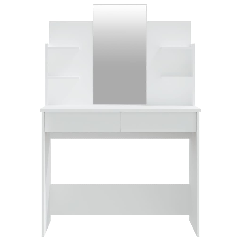 vidaXL Dressing Table with Mirror White 96x40x142 cm