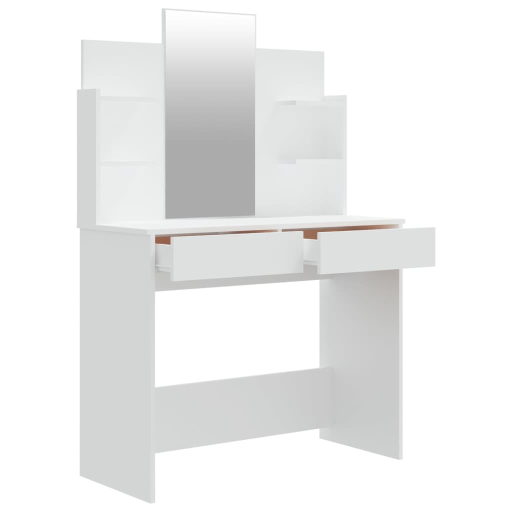 vidaXL Dressing Table with Mirror White 96x40x142 cm