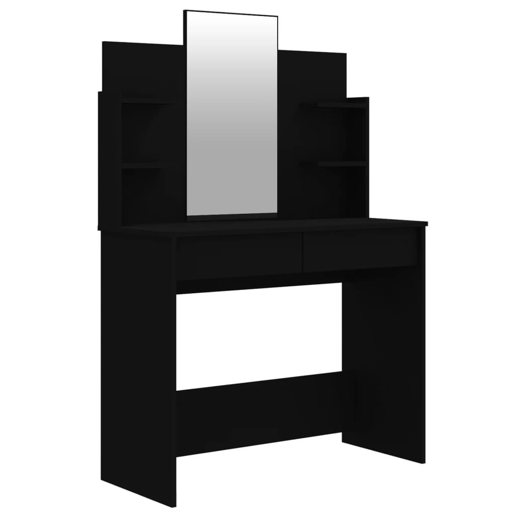 vidaXL Dressing Table with Mirror Black 96x40x142 cm