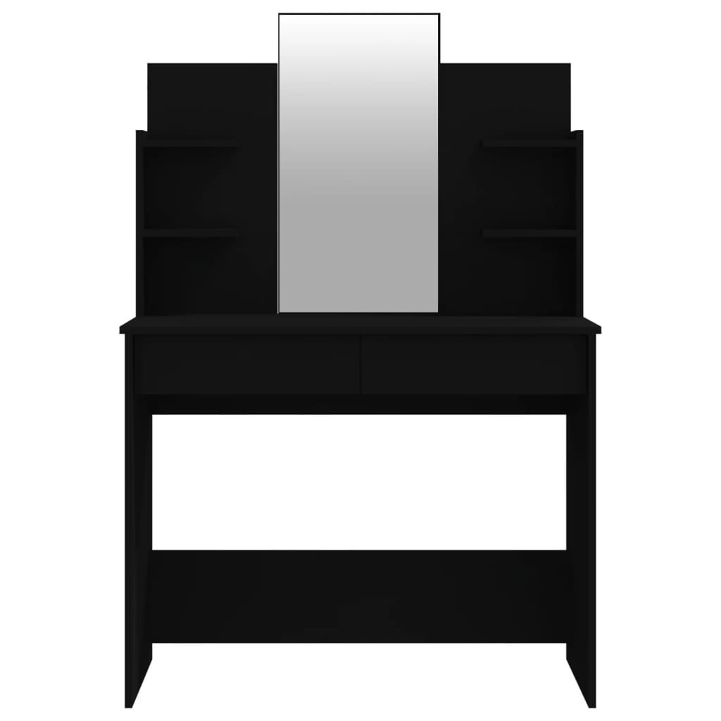 vidaXL Dressing Table with Mirror Black 96x40x142 cm