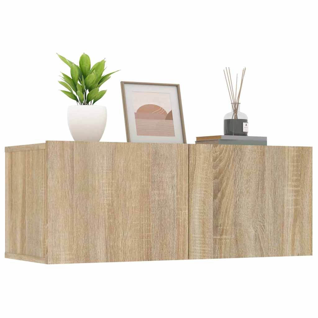 2 Piece TV Cabinet Set Sonoma Oak 80x30x30 cm Engineered Wood