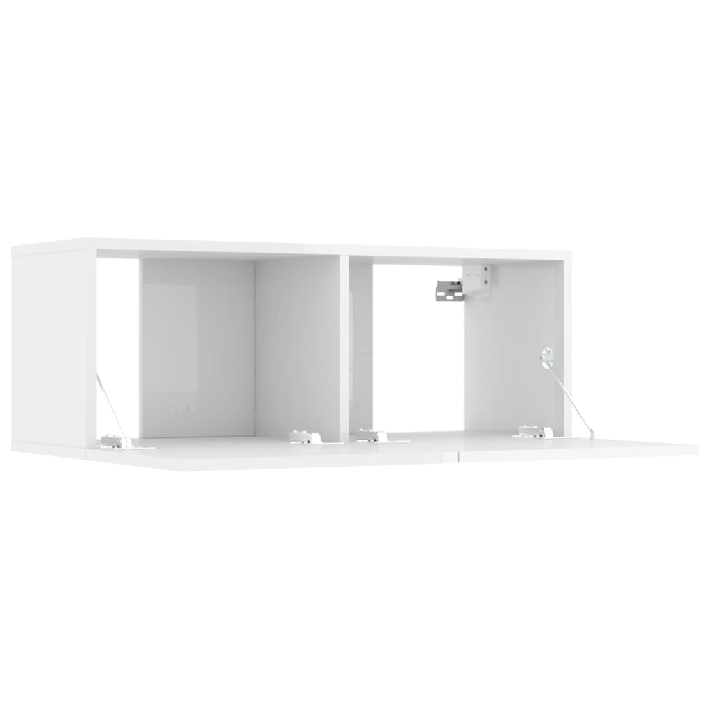 vidaXL TV Cabinets 2 pcs High Gloss White 80x30x30 cm Engineered Wood