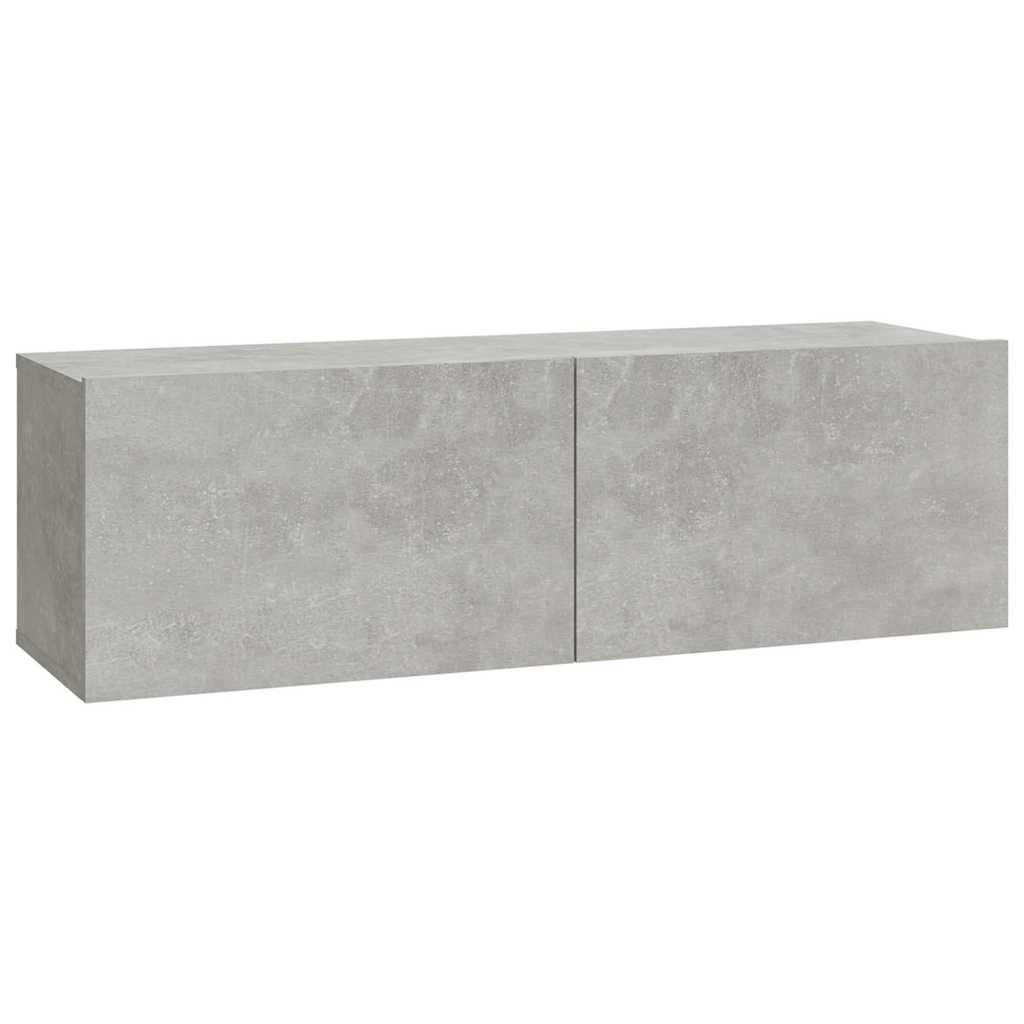 2 Piece Wall-mounted TV Cabinet Set Concrete Grey 100x30x30 cm