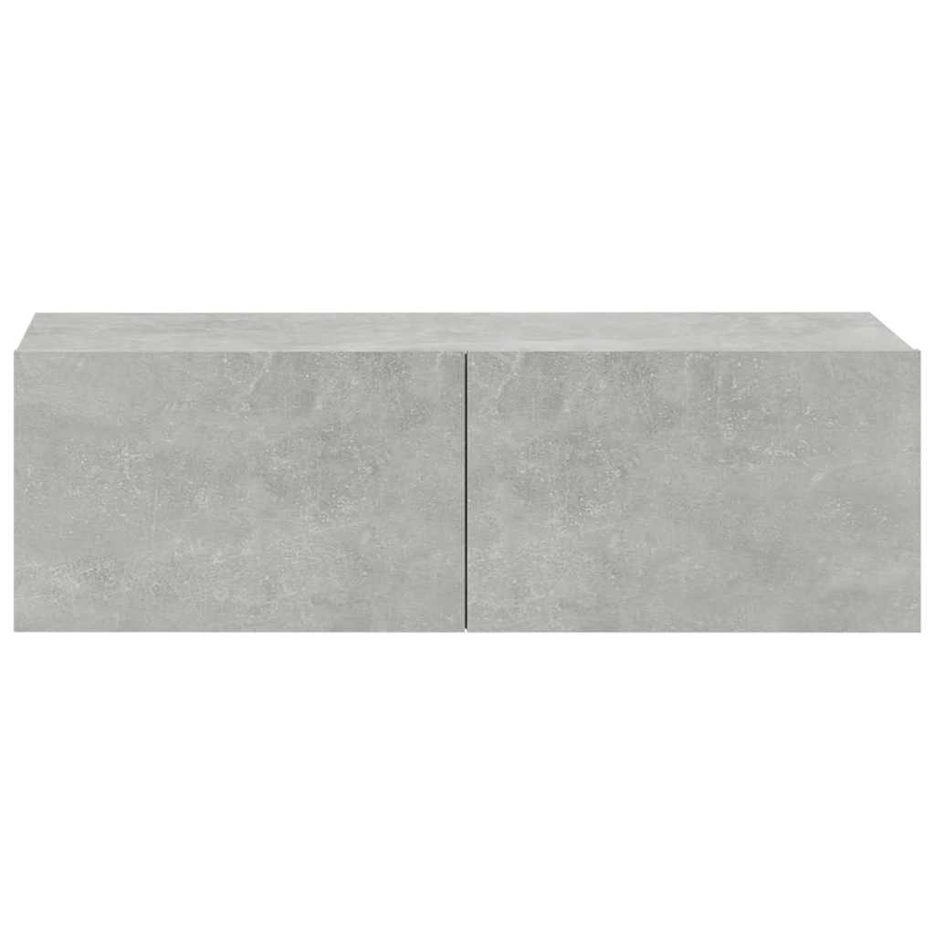 Wall TV Cabinets 2 pcs Concrete Grey 100x30x30 cm Engineered Wood