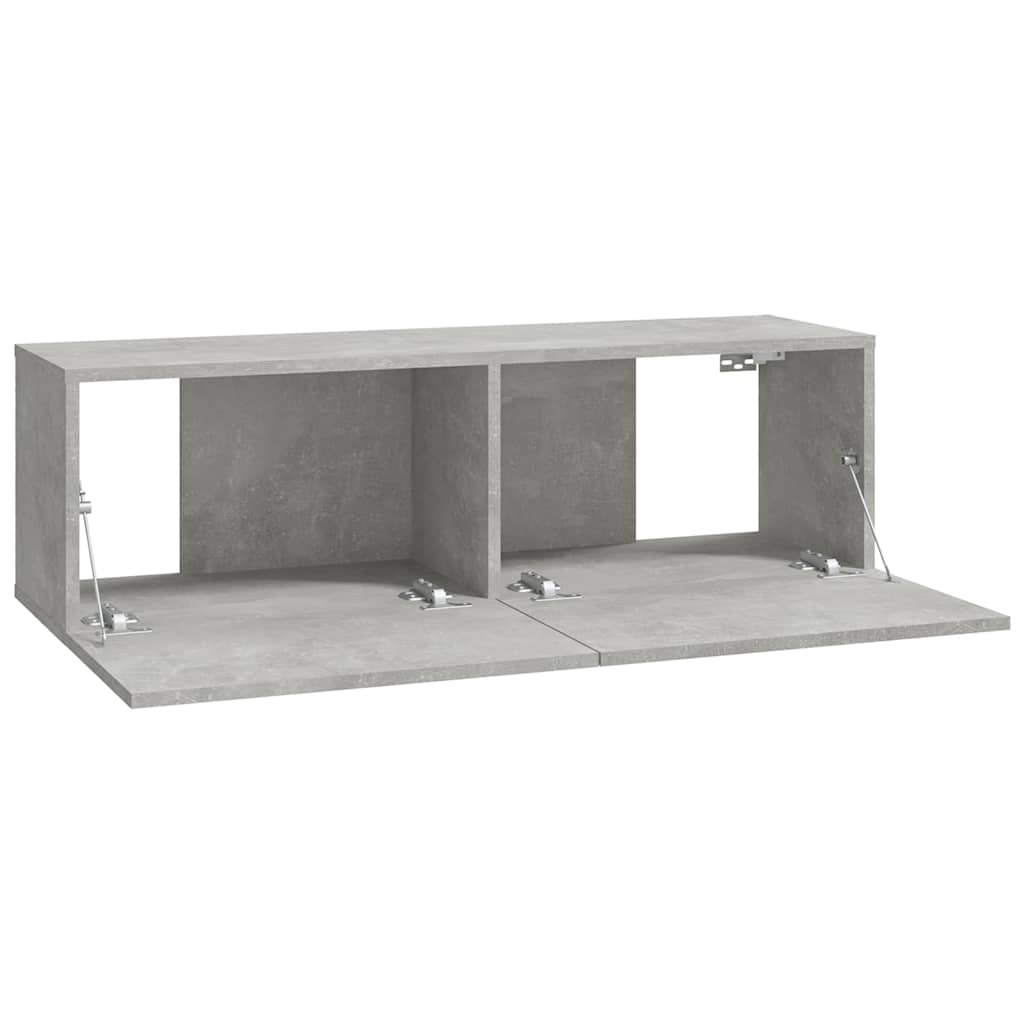 804548 vidaXL 2 Piece Wall-mounted TV Cabinet Set Concrete Grey 100x30x30 cm Engineered Wood