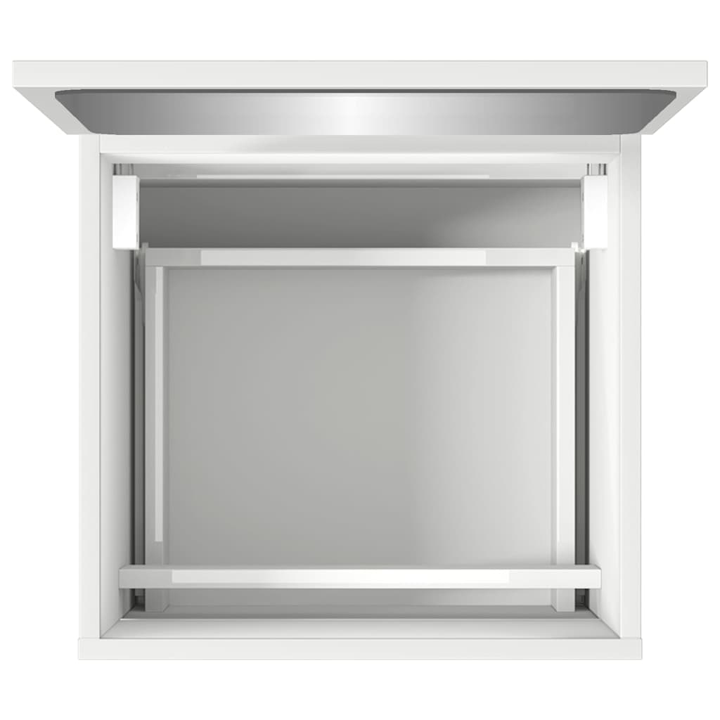 Bathroom Cabinet with Mirror White Engineered Wood