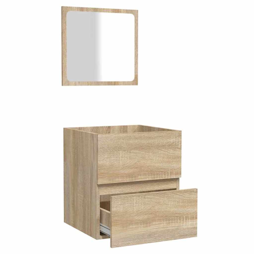 Bathroom Cabinet with Mirror Sonoma Oak Engineered Wood