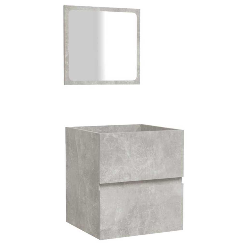 Bathroom Cabinet with Mirror Concrete Grey Engineered Wood