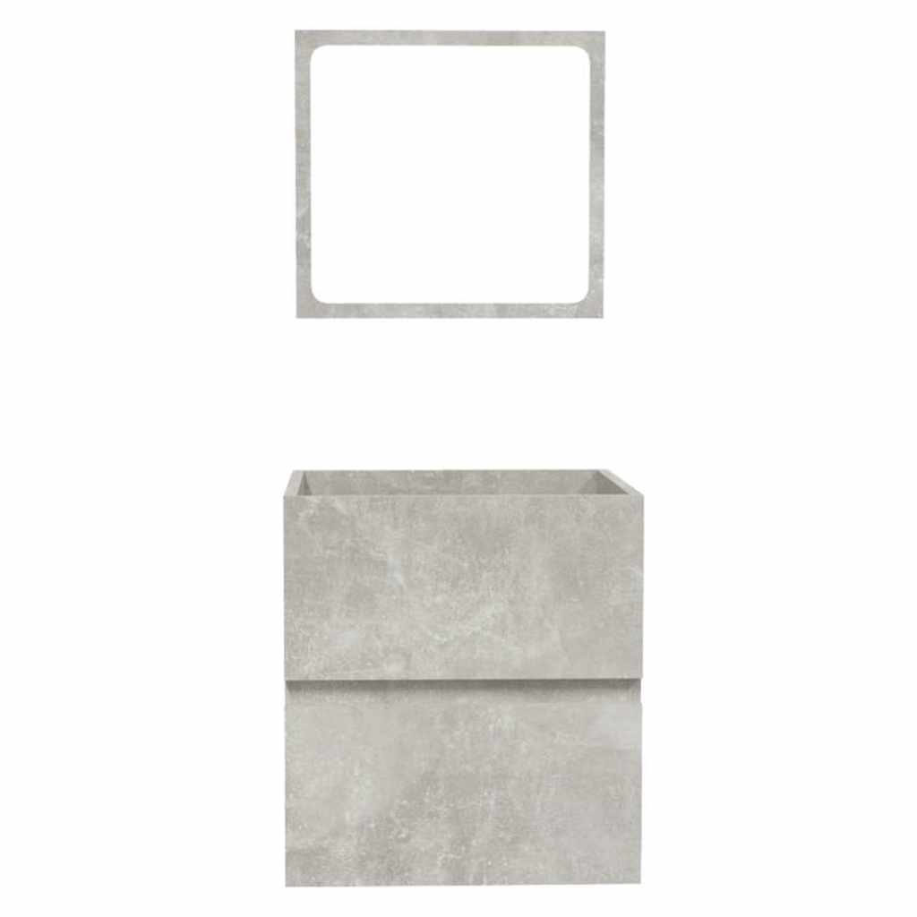 Bathroom Cabinet with Mirror Concrete Grey Engineered Wood