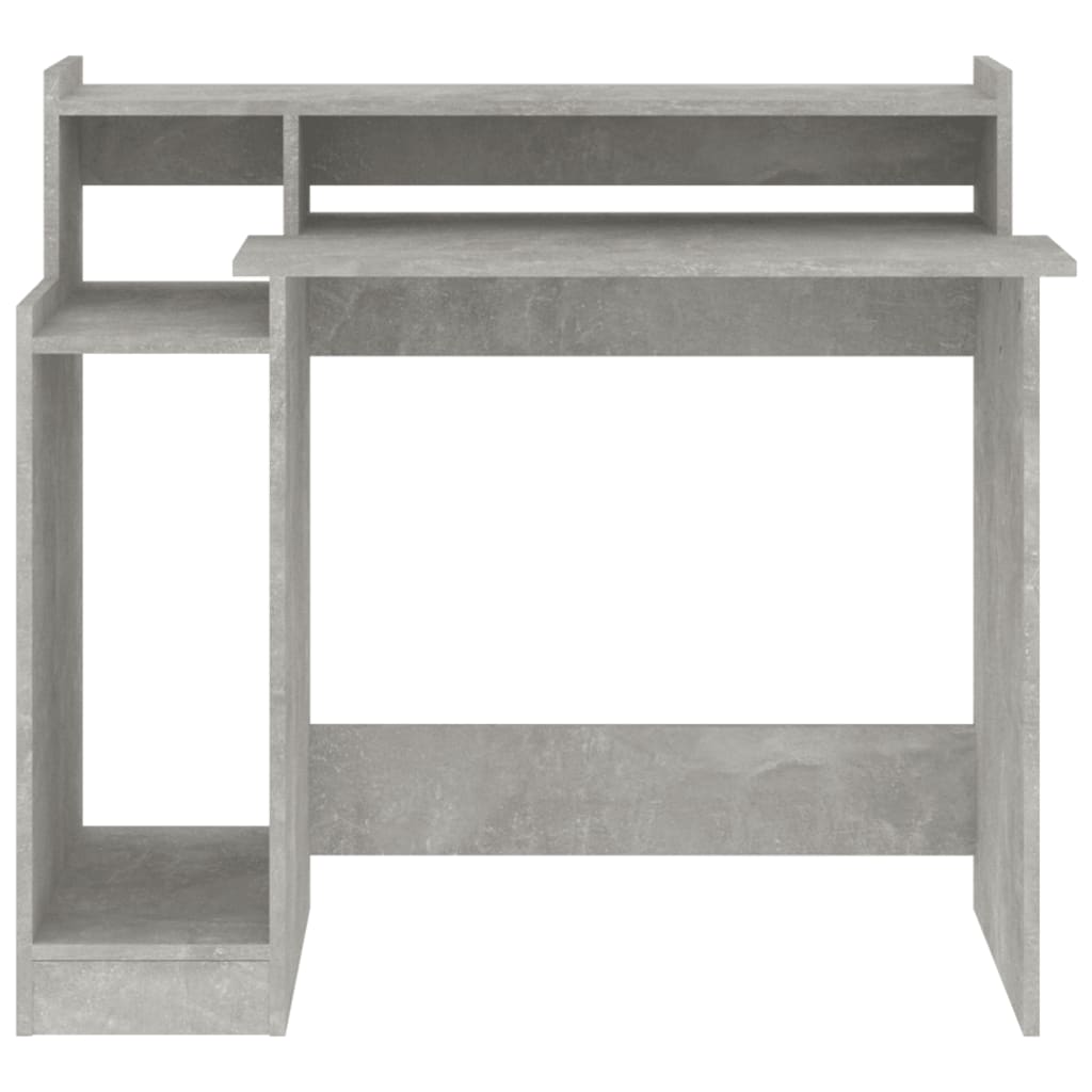 vidaXL Desk with LED Lights Concrete grey 97x45x90 cm Engineered Wood