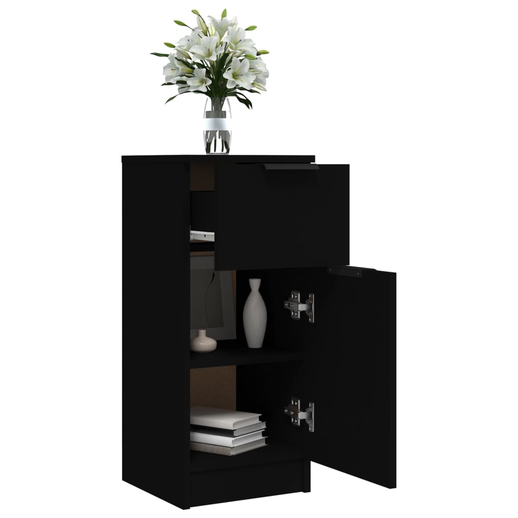Sideboard Black 30x30x70 cm Engineered Wood